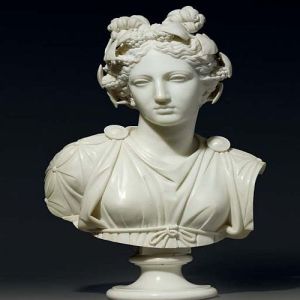 White Marble Roman Lady Sculpture