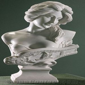 White Marble Roman Musical Lady Statue