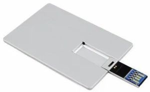 White Credit Card Type Pen Drive