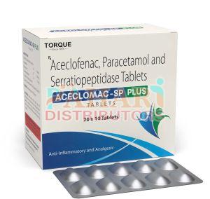 Aceclomac SP Plus Aceclofenac Paracetamol Serratiopeptadise Tablets