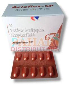 Acloflex SP Aceclofenac Paracetamol Serratiopeptidase Tablet