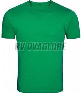 Mens Green Round Neck Cotton T-Shirt