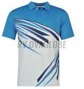 Mens Polyester Sublimation Printed Polo T-Shirt