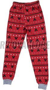 Red and Black Kids Girl Cotton Printed Lower