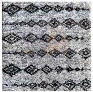 Hand-Tufted Wool Grey And Black Diamond Pattern Rug