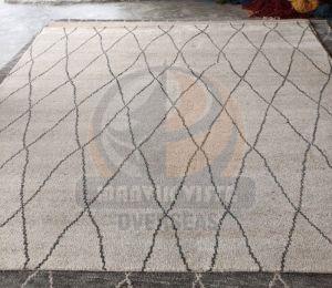 Ivory and Grey Wool and Viscose Rug