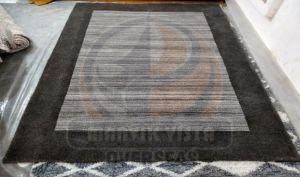 Multi-Tone Grey Striped Wool Viscose Handloom Rug