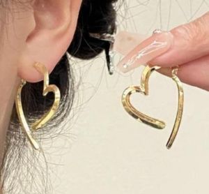 Gold Finish Korean Style Ladies Earrings