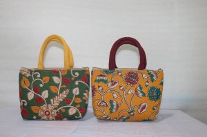 Kalamkari Print Fancy Jute Handbag Combo Set