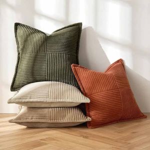 Square Stripped Velvet Floor Cushion