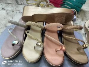 Glitter Finish Strap Heel Ladies Sandal