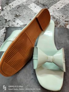 Green Stylish Single Strap Ladies Slipper