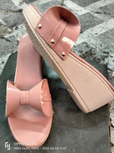 Peach Modern Design Heel Ladies Sandal