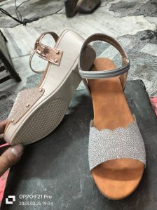 Silver Back Strap Heel Ladies Sandal