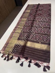RST-030 Ikkat Design Printed Tussar Silk Sarees