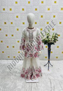 RST-038 Heavy Chinon Silk Designer Top Sharara Dupatta Set