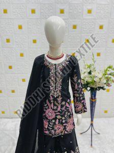 RST-038 Heavy Chinon Silk Designer Top Sharara Dupatta Set