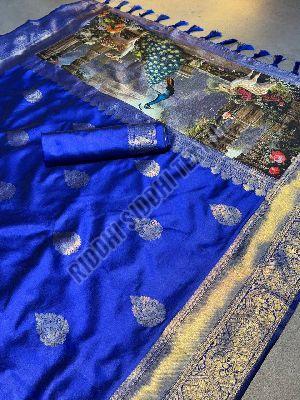 RST-007 Ladies Bigger Rich 3D Weaving Pallu Banarasi Katan Silk Saree