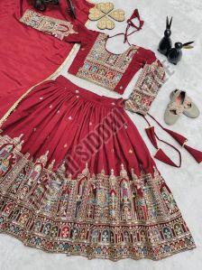 RST-039 Vichitra Embroidery Coading Sequence  Work  Lehenga Choli Set