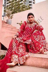 RST-013 Ladies Designer Top-Sharara & Dupatta Set