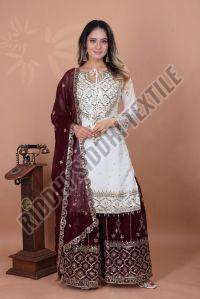 RST-025 Ladies Party Wear Top-Sharara & Dupatta Set
