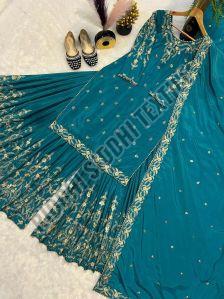RST-016 Ladies Pure Crepe Silk Sharara Suit Set