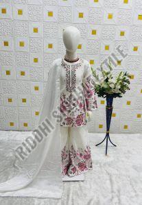 RST-038 Heavy Chinon Silk Designer Top Sharara Dupatta Set