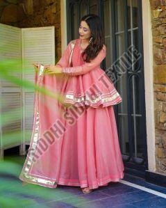 RST-001 Ladies Shimmering Petal Suit Set with Gota Patti Work