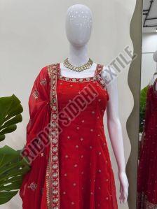 RST-003 Ladies Faux Georgette Anarkali Suit Set