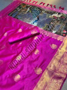 RST-007 Ladies Bigger Rich 3D Weaving Pallu Banarasi Katan Silk Saree