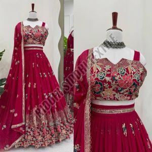 RST-008 Ladies Faux Georgette Heavy Design Party Wear Lehenga