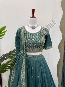 RST-010 Ladies Designer Simmer Silk Party Wear Lehenga