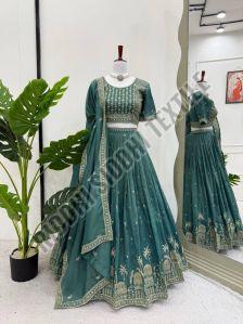 RST-010 Ladies Designer Simmer Silk Party Wear Lehenga