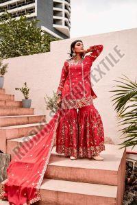 RST-013 Ladies Designer Top-Sharara &AMP; Dupatta Set
