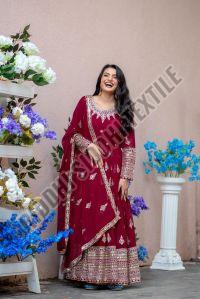 RST-015 Ladies Heavy Embroidery Sequence Work Anarkali Suit Set