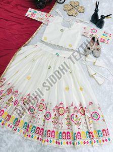RST-037 Pure Cotton Embroidered Girls Wear Lehenga Choli Set