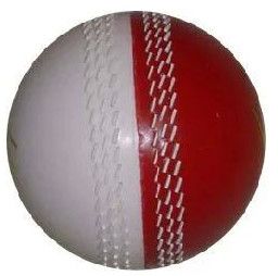Red and White Leather Cricket Ball