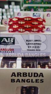 Ruby Trans Glass Bangles