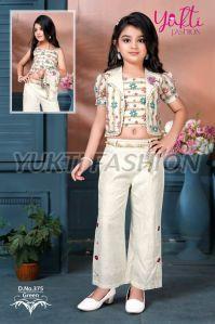 Girls Top Jacket Palazzo Set