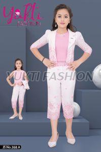 Girls Top Jacket Capri Set