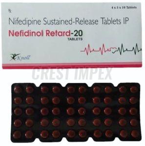 Nefidinol Retard 20mg Nifedipine Tablets