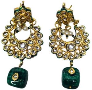 Kundan Emerald Earrings