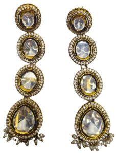 Kundan Long with AD Earrings