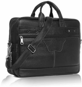 Men Black Leather Office Bag