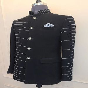 Custom Black Bandhgala Designer Jodhpuri Suit