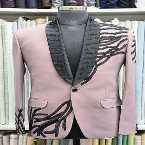 Customized Tailored Elegant Pink Tuxedo Blazer