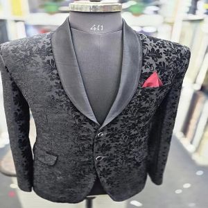Designer Tailored Black Velvet Blazer