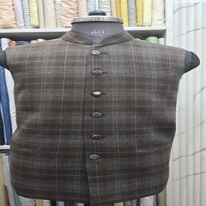 Elegant Checked Jodhpuri Waistcoat with Square Pocket