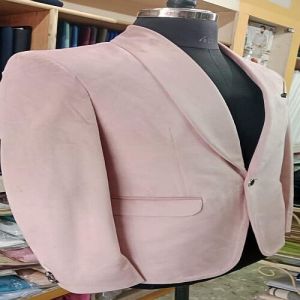 Luxury Pink Party Wear Velvet Blazer