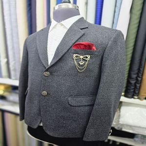 Mens Custom Grey Texudo Blazer